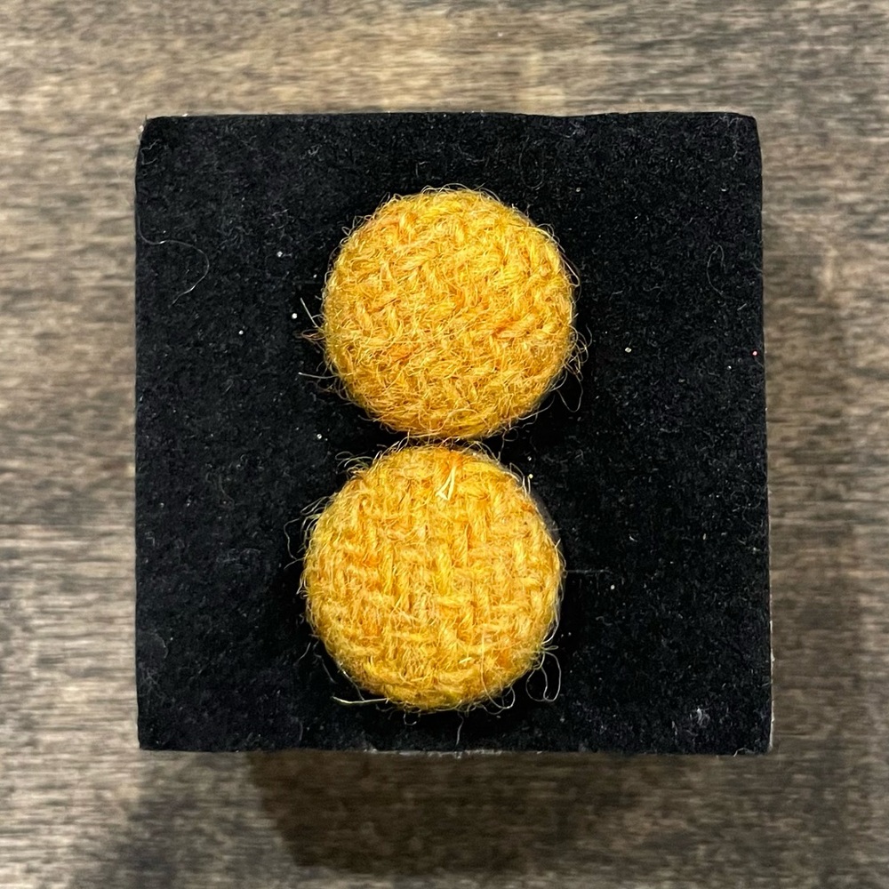 Yellow Harris Tweed Cufflinks